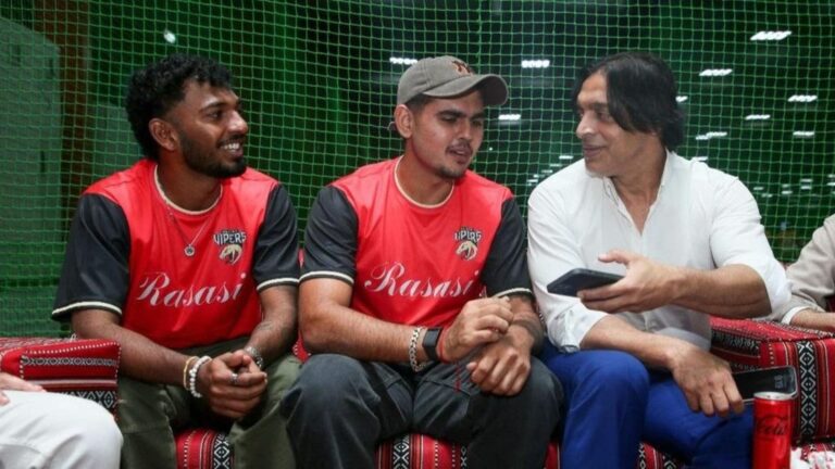 Pakistan pace ace Shoaib Akhtar and ILT20 CEO David White lend support to the Vipers Community outreach tournament the Viper Cup